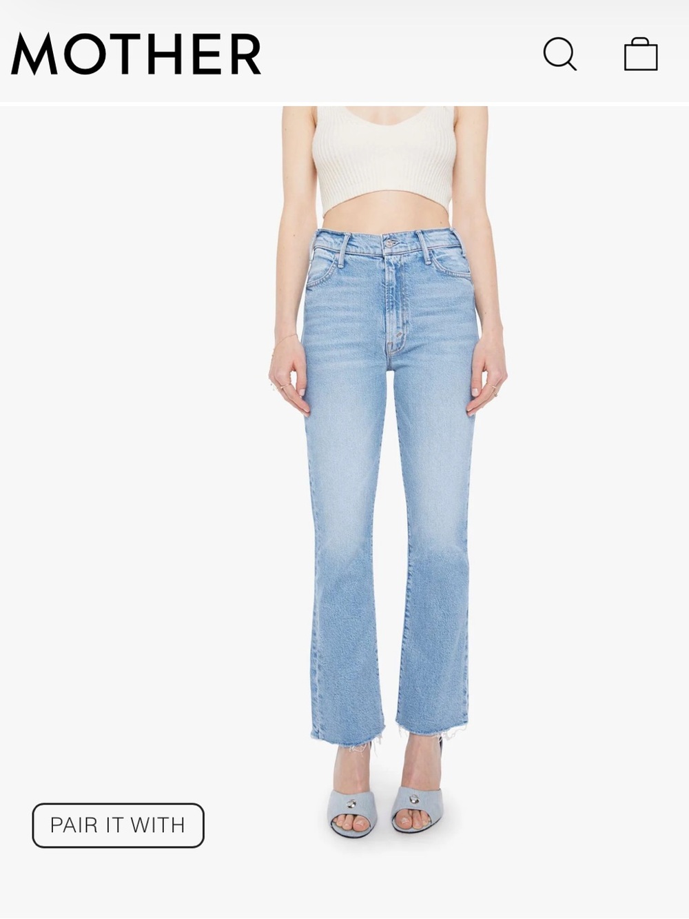 MOTHER The Hustler Ankle Fray Jeans - On The Ropes Wash
